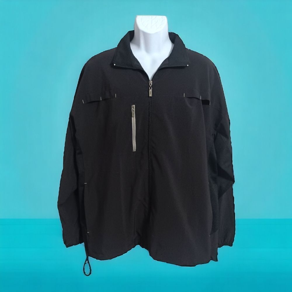 PING Collection Mens Jacket M Windbreaker Black Full Zip Golf‎ Rain Lightweight.